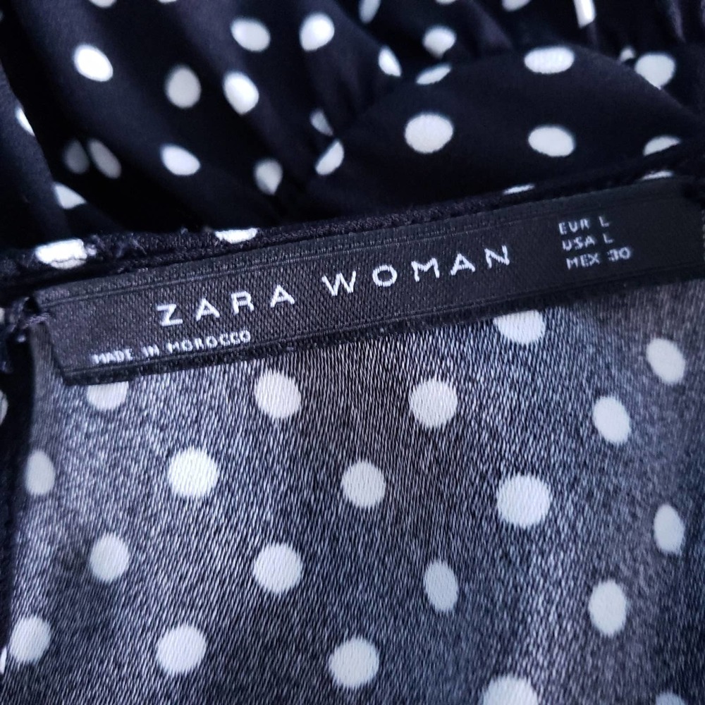 Zara Frilled Bell Sleeve Polka Dot Top - Picture 8 of 9